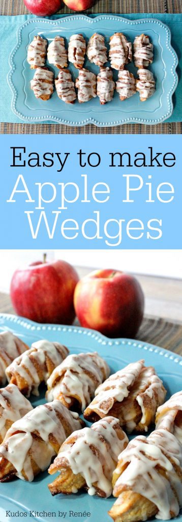 Vertical Title Text Collage image of apple pie wedges
