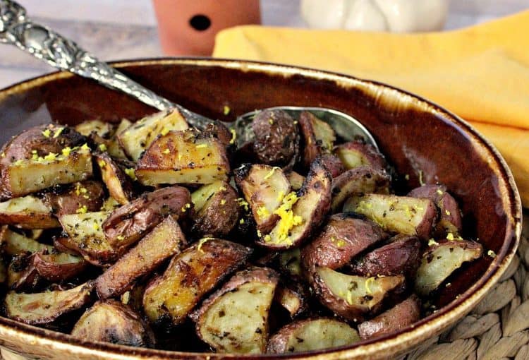 caramelized roasted red potatoes with lemongrass, garlic & cilantro
