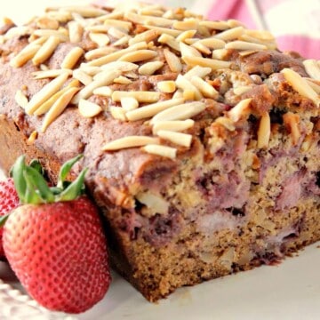 Strawberry Banana Bread with Almonds