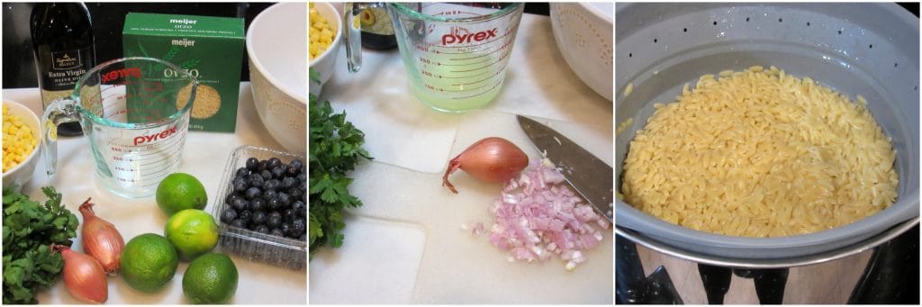 Hot to make Chilled Orzo Pasta Salad with Corn and Blueberries