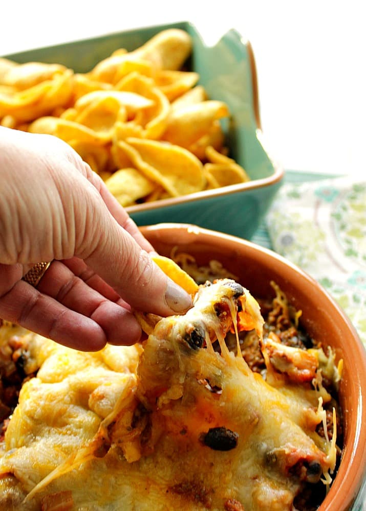 Easy Cheesy Mexican Bean Dip for Cinco de Mayo