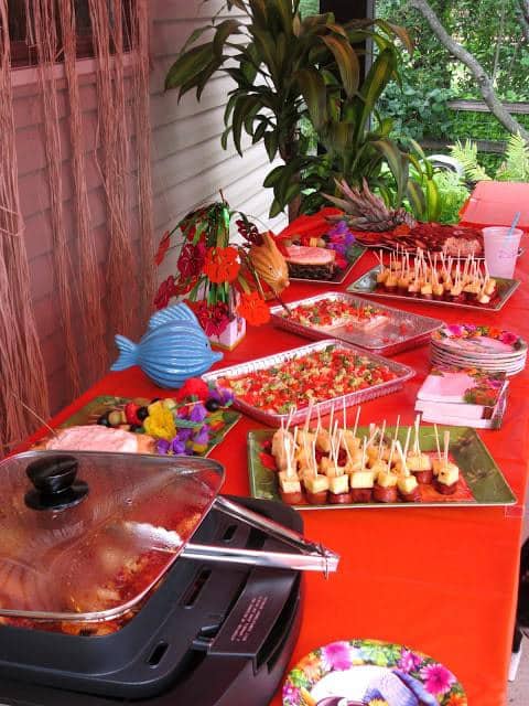 Luau Appetizer Table 2015