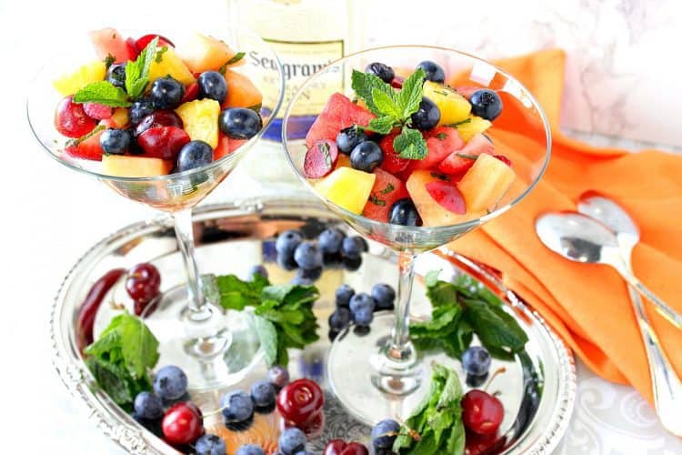 boozy fruit cocktail with gin & mint