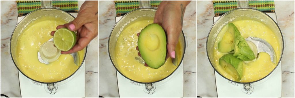 How to make cream avocado hollandaise sauce with lime juice and avocados.