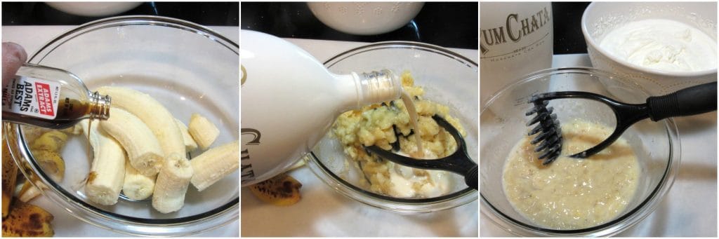 How to make no churn banana walnut ice cream with vanilla wafers and Rum Chata - Kudos Kitchen by Renee