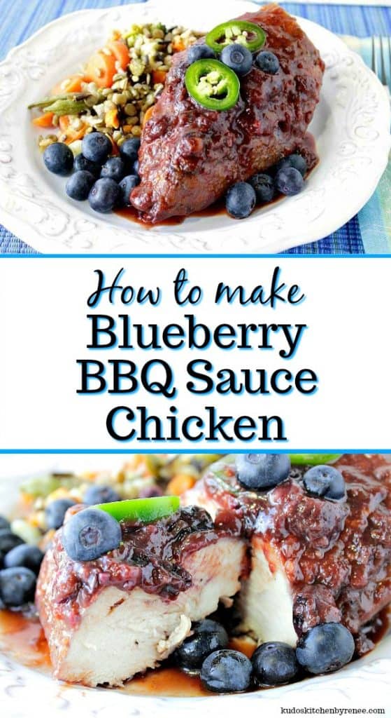 Blueberry BBQ Sauce Chicken title text image collage