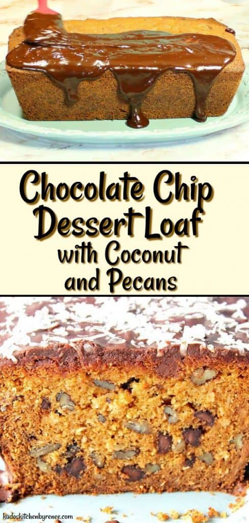 Chocolate Chip Dessert Loaf Collage Title Image