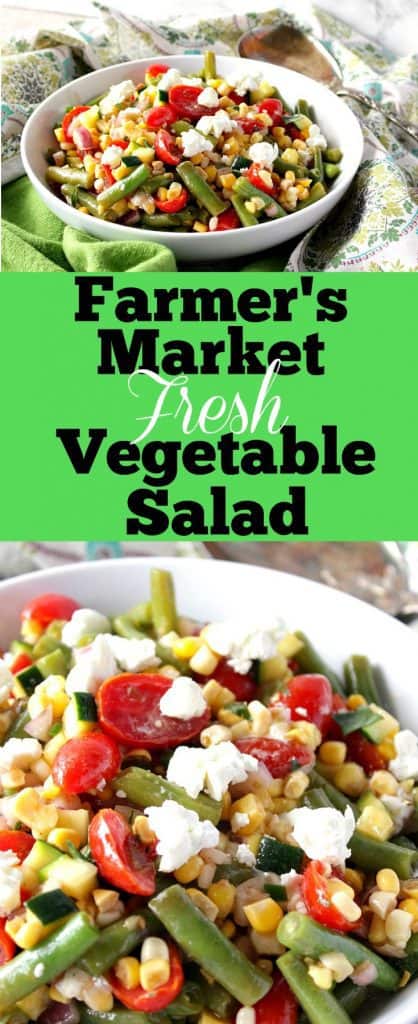 Farmer's Market Vegetable Salad title text collage image