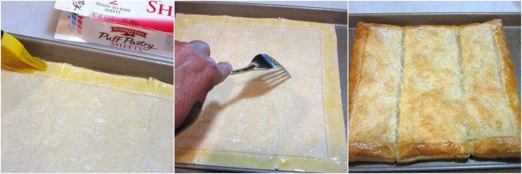 Preparing puff pastry to make a BLT Puff Pastry Tart - Kudos Kitchen by Renee