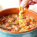 Melted Cheese Pull for Bacon Caramelized Onion Cheese Dip Recipe