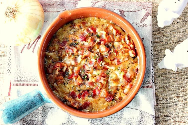 best ever bacon & caramelized onion cheese dip