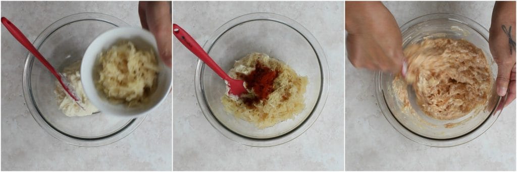 Making crescent wrapped bratwurst bites with creamy sauerkraut dipping sauce. | Kudos Kitchen by Renee