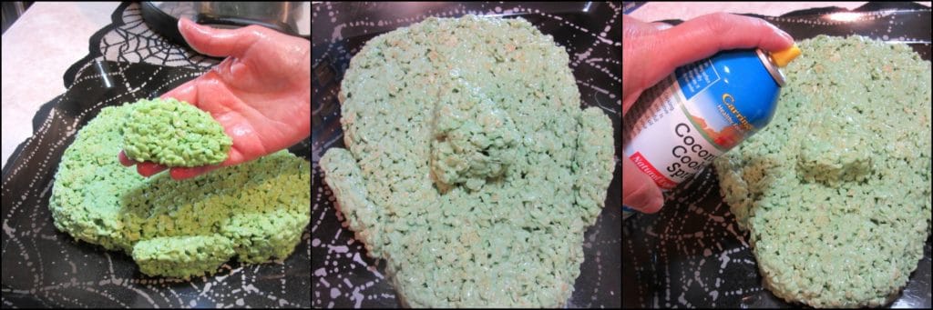 How to make Frankenstein Rice Cereal Halloween Treat - Kudos Kitchen by Renee