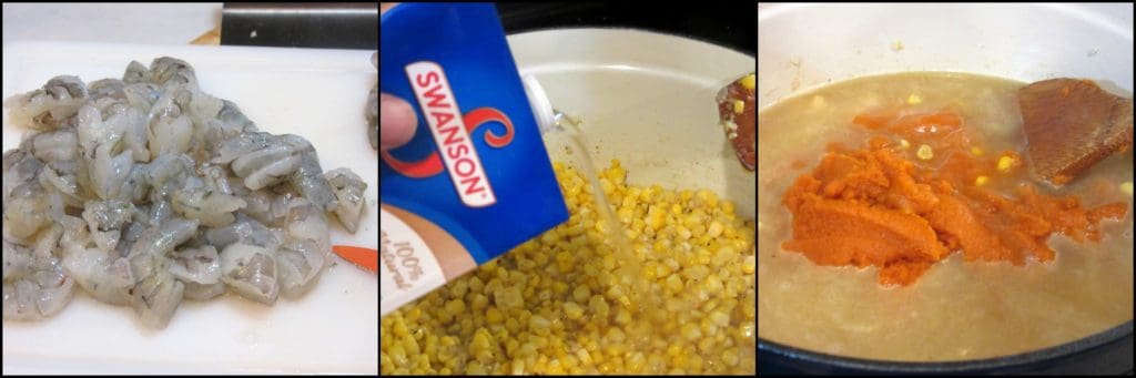 How to make pumpkin corn chowder with shrimp photo tutorial.