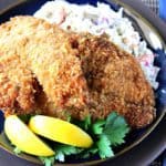 Homemade Fried Tilapia with lemon and cole slaw