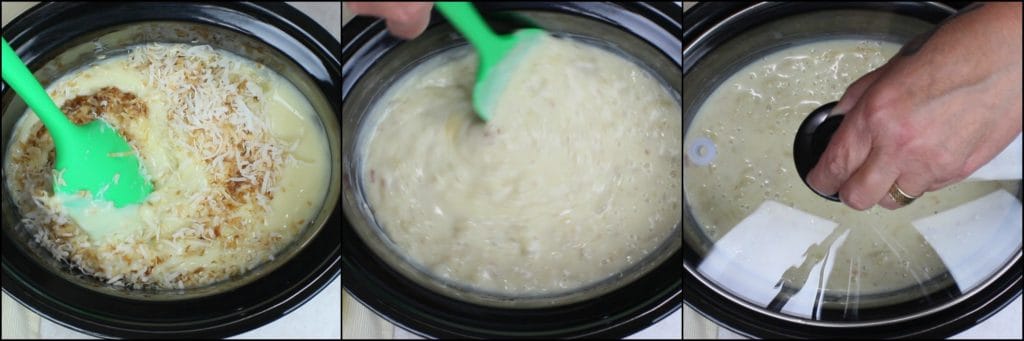 How to make banana coconut slow cooker pudding