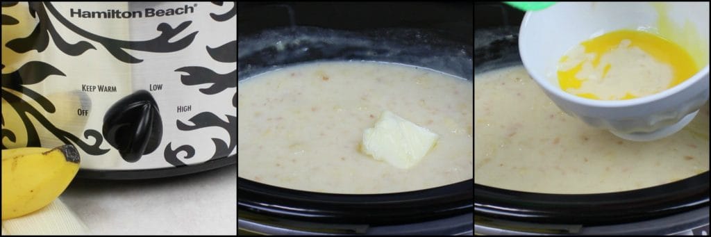 How to make banana coconut slow cooker pudding