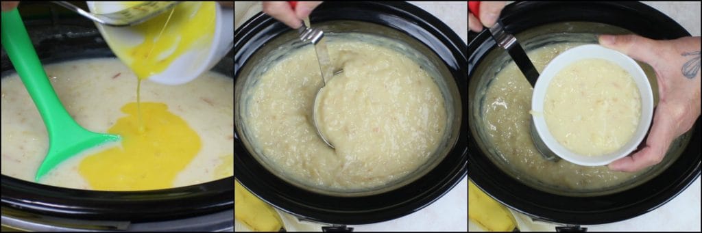 How to make banana coconut slow cooker pudding