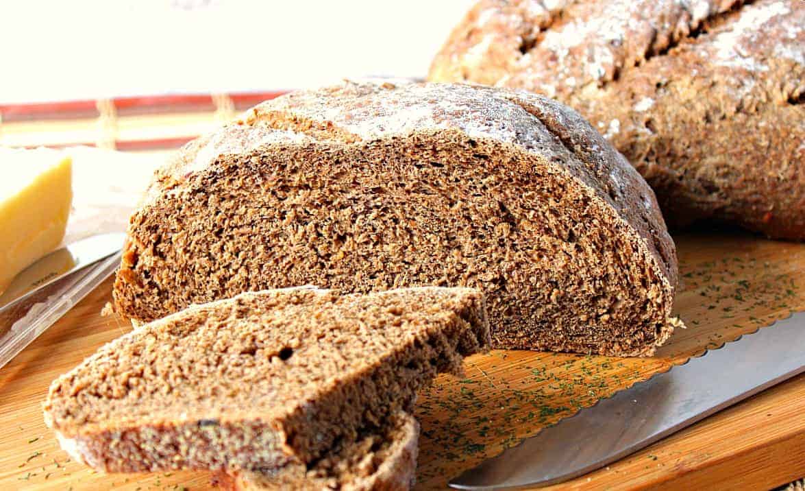 Crusty Rustic Old World Onion Rye Bread with Dill
