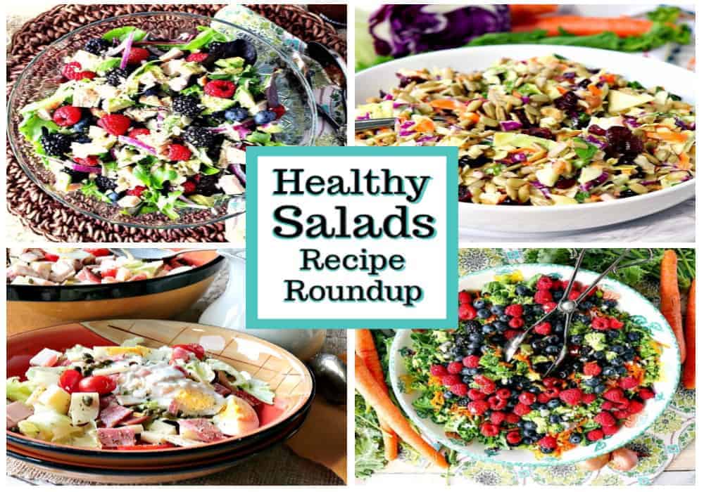 featured image collage of healthy salads recipe roundup