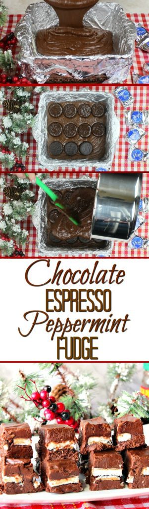 Creamy Chocolate Espresso Peppermint Fudge Recipe | Kudos Kitchen by Renee