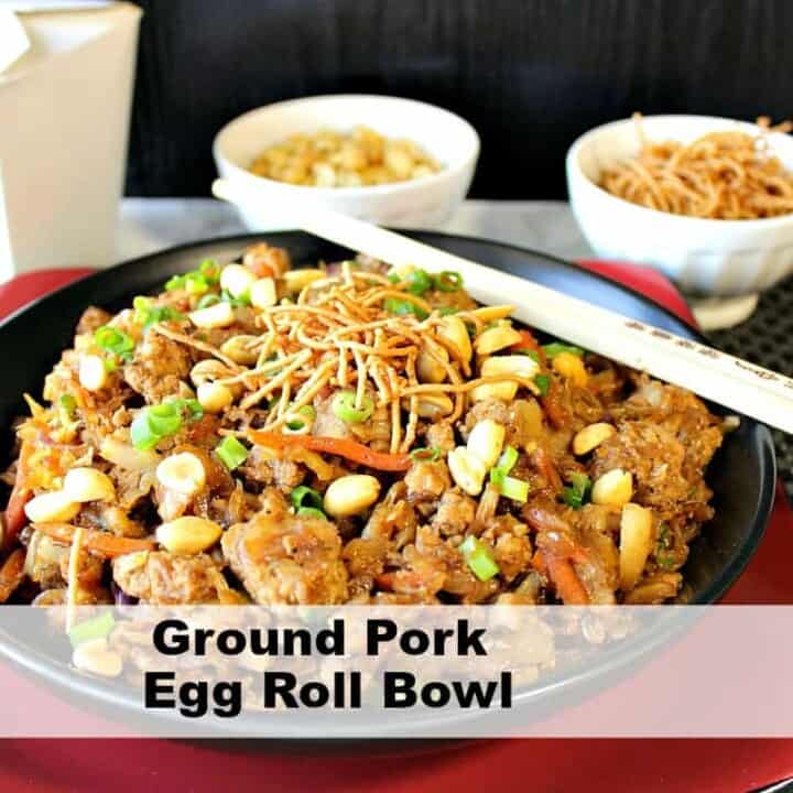 Chinese Ground Pork Egg Roll Bowl Kudos Kitchen Style