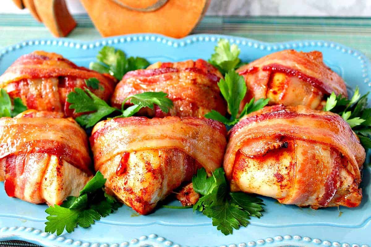Smoky Sweet Bacon Wrapped Chicken Breasts