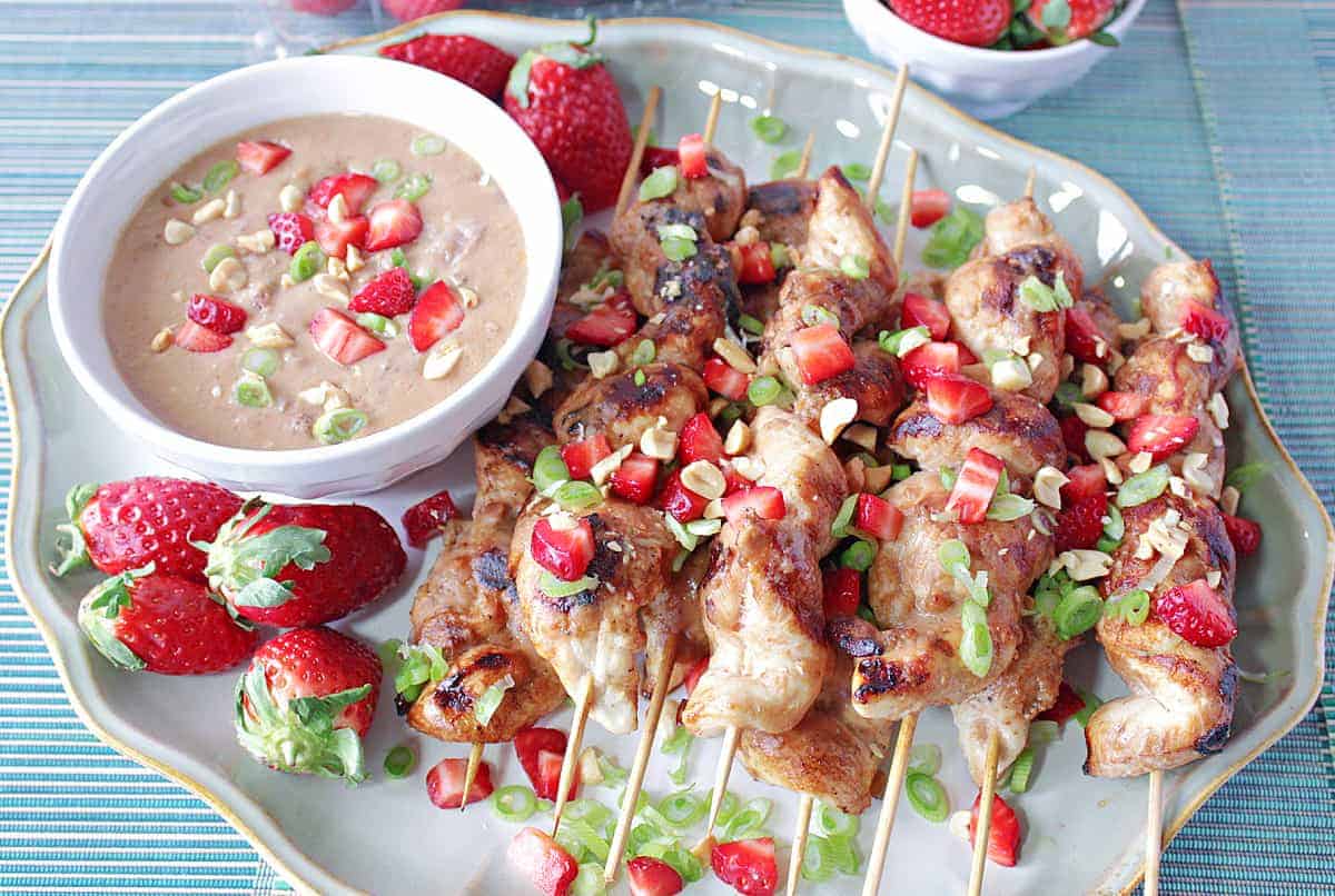 Chicken with Strawberry Satay Sauce