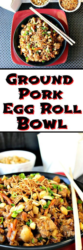 Tasty Chinese Ground Pork Egg Roll Bowl Kudos Kitchen Style | Kudos Kitchen by Renee