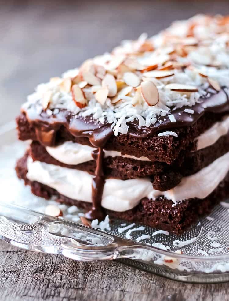 Chocolate torte with coconut and nuts for best chocolate dessert recipes collection for special occasions