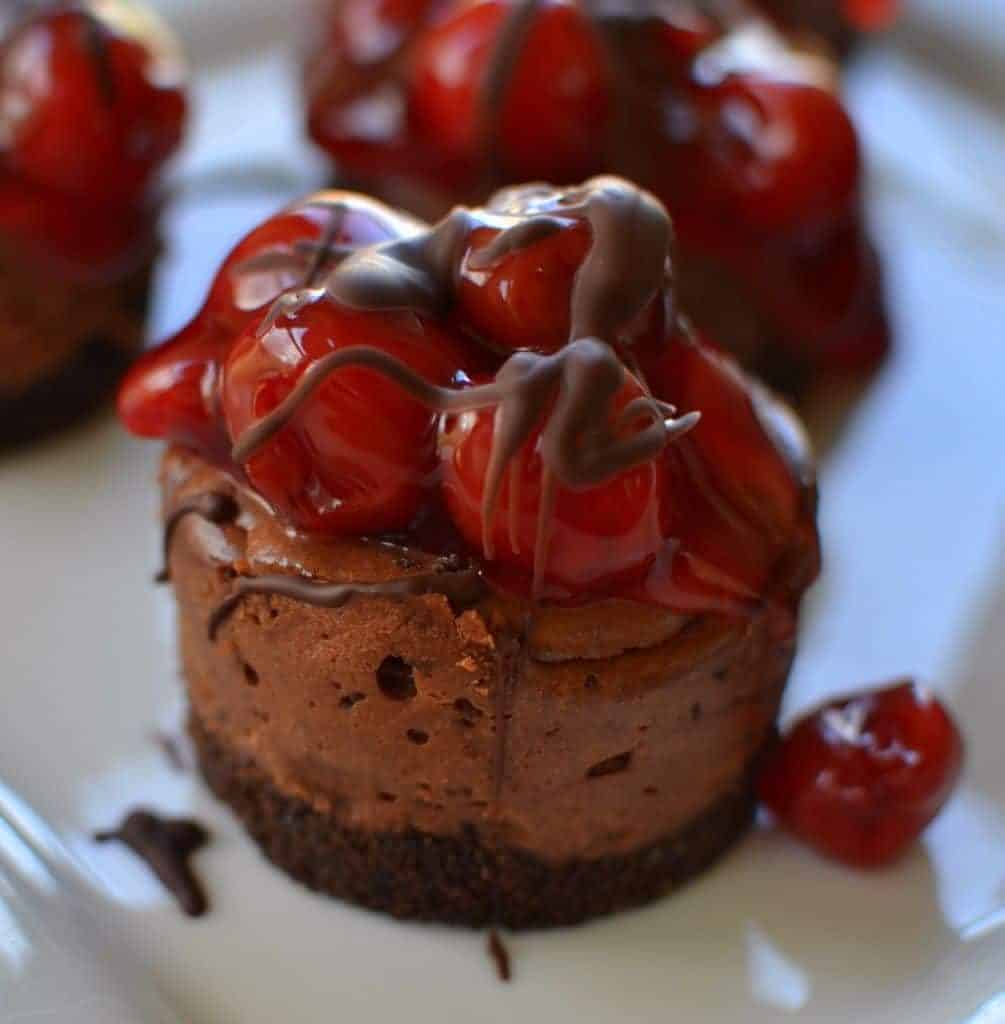 Small chocolate desserts with cherries. chocolate dessert recipe roundup for valentines day