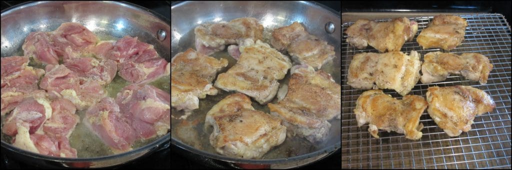 How to make Skillet Chicken Thighs with Brussels Sprouts & Bacon Tutorial - www.kudoskitchenbyrenee.com