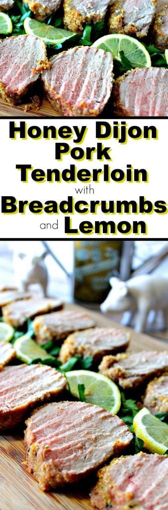 Honey Dijon Pork Tenderloin with Breadcrumbs & Lemon - www.kudoskitchenbyrenee.com