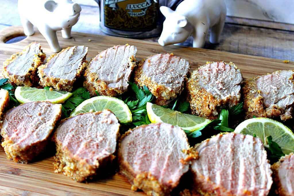 Honey Dijon Pork Tenderloin with Breadcrumbs & Lemon - www.kudoskitchenbyrenee.com