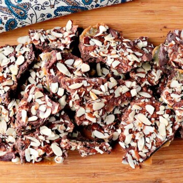 Double Chocolate Graham Cracker Toffee with Almonds