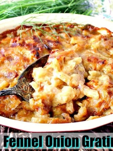 Cheesy Fennel Onion Gratin Title Image