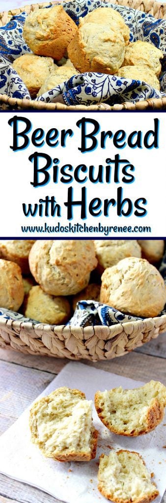 Fast & Easy Beer Bread Biscuits with Herbs - kudoskitchenbyrenee.com