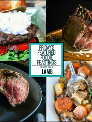 A photo collage of lamb recipes for Lamb Recipe Roundup.