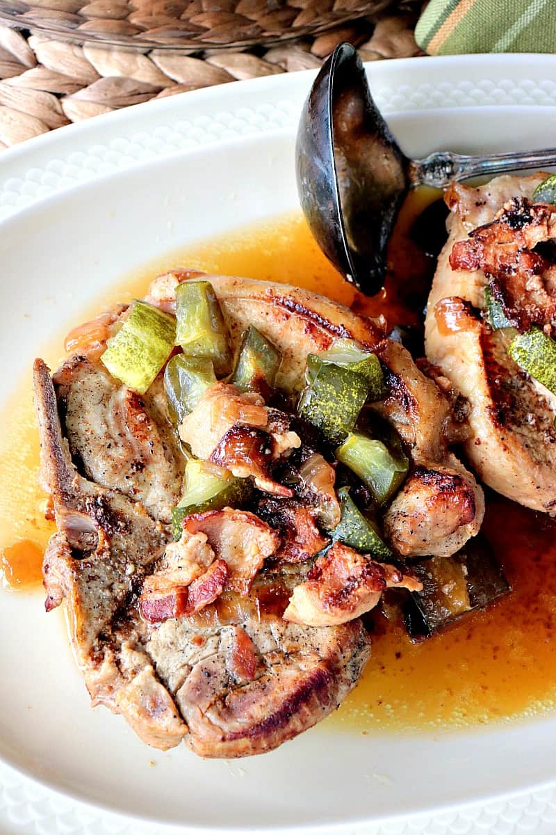ForkTender Dill Pickle Pork Chops with Bacon & Onion Low Carb Recipe
