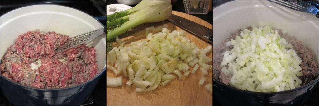 Preparation photos of how to make White Bean, Fennel & Italian Sausage Soup