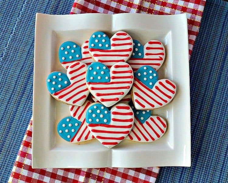 how to make american flag heart decorated sugar cookies with video presentation