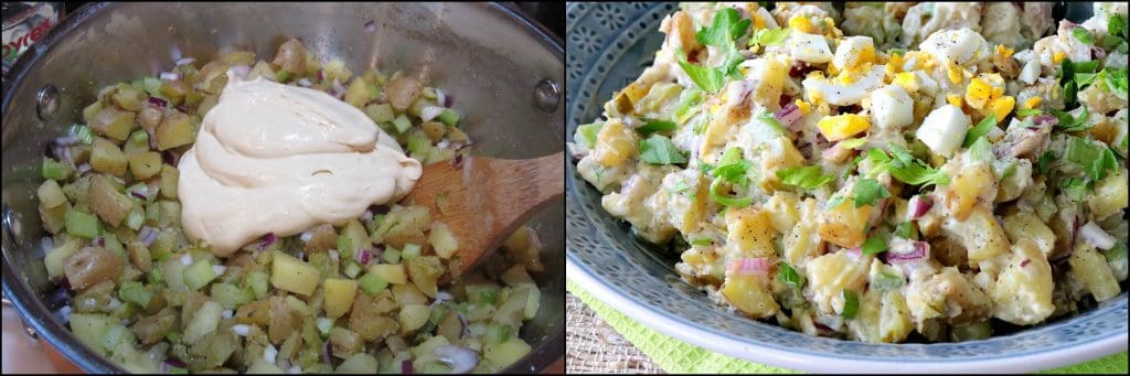How to make creamy dijon potato salad recipe photo tutorial - kudoskitchenbyrenee.com