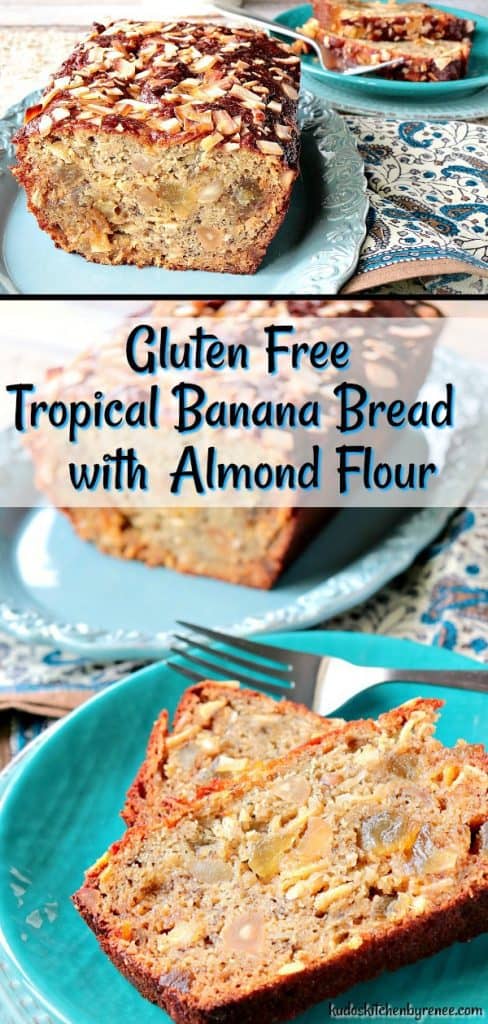 Whether you're a gluten eater or a gluten freer-er, you're going to be AMAZED and EXCITED about the flavor and texture of this delicious Gluten Free Tropical Banana Bread with Almond Flour & Macadamia Nuts. - kudoskitchenbyrenee.com