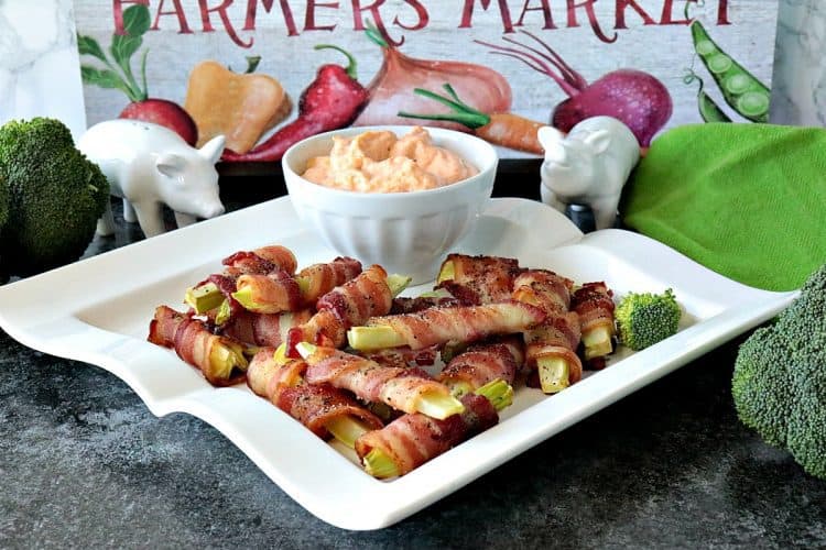 bacon wrapped broccoli stalk appetizers – waste not, want not