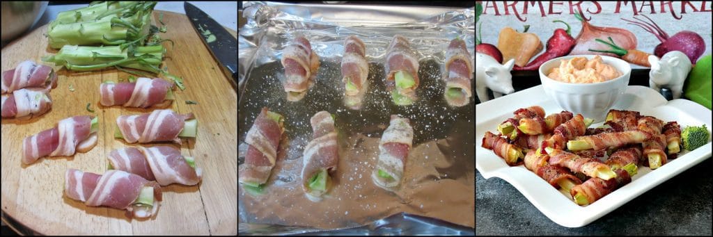 How to make bacon wrapped broccoli stalks photo tutorial - kudoskitchenbyrenee.com