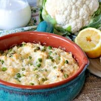Best Easy Cheesy Mashed Cauliflower Casserole with Peas