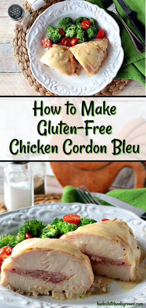 Gluten-Free Chicken Cordon Bleu Kudos Kitchen Style is a tender chicken breast stuffed with ham, Swiss cheese, and a kicky horseradish mayo sauce for extra flavor and pizzaz! - kudoskitchenbyrenee.com