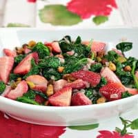 Healthy Sautéed Creamed Spinach & Strawberry Side Dish with Pistachios