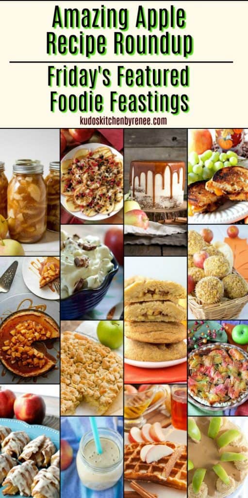 An apple a day keeps the doctor away! Well, if that's true this Amazing Apple Recipe Roundup for Friday's Featured Foodie Feastings will keep you well and happy for a very, very long time! Doctor's orders! - kudoskitchenbyrenee.com