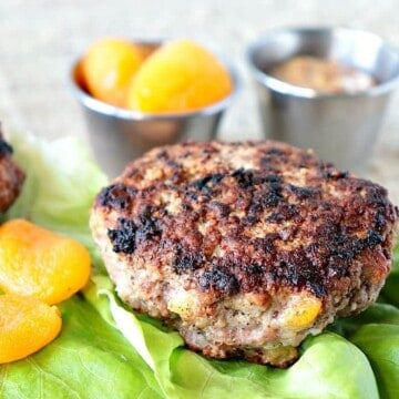 Savory Pork Burgers with Dried Apricots & Grainy Mustard - kudoskitchenbyrenee.com